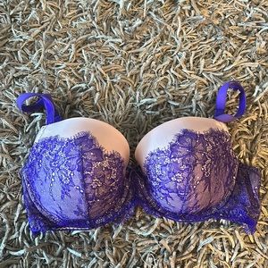 Victoria Secret Purple Lace Bra 34D Dream Angels